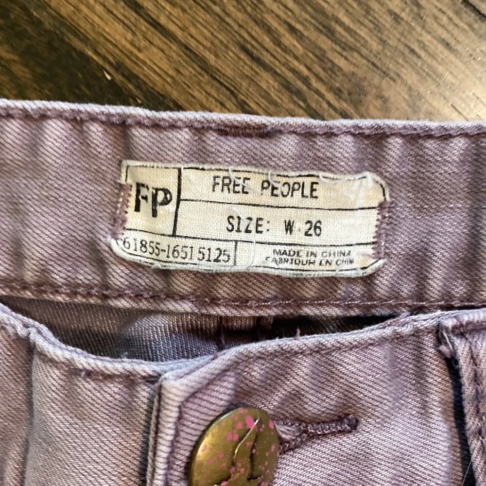 Free People Purple Ankle Jeans 26 Zipper Detail VGUC